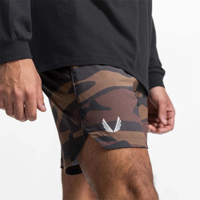 2024 Summer Men's Sports Shorts Quick-Drying Thin Printed Casual Pants for Beach Swimming Gym Workout