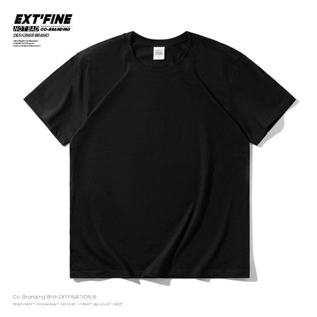 HYBSKR Summer Man T-shirts Short Sleeve Solid Color Casual Oversized T Shirt Men Harajuku Hip Hop Cotton Men&#39;s Clothing Tops Tee