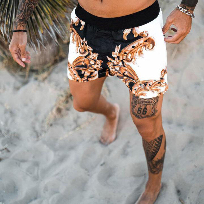 2021 New Mens Swim Shorts Quick Dry Summer Fashion Beach Trunks Shorts Hawaii Printing Fitness Mens Street Shorts 