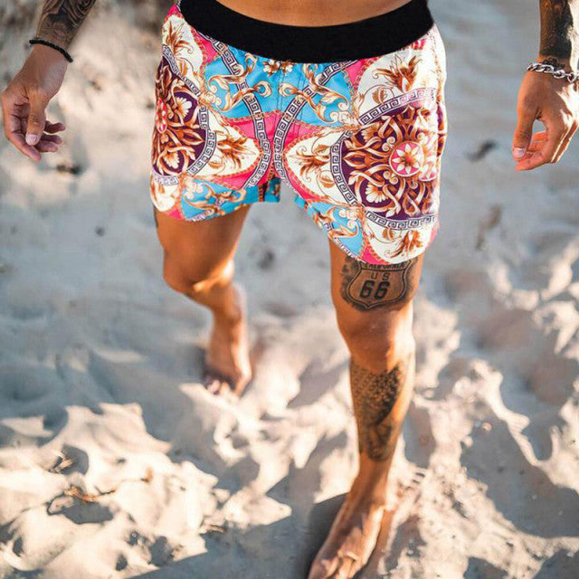 2021 New Mens Swim Shorts Quick Dry Summer Fashion Beach Trunks Shorts Hawaii Printing Fitness Mens Street Shorts 