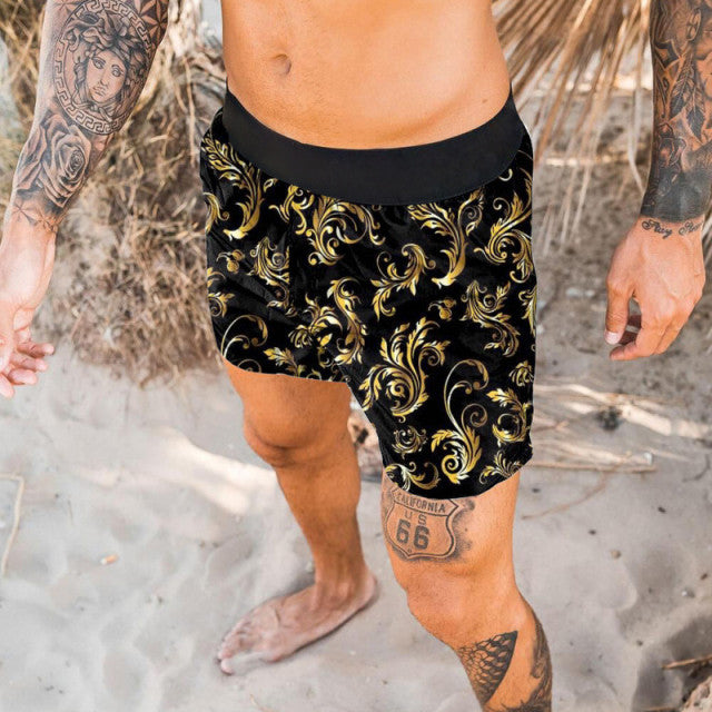 2021 New Mens Swim Shorts Quick Dry Summer Fashion Beach Trunks Shorts Hawaii Printing Fitness Mens Street Shorts 