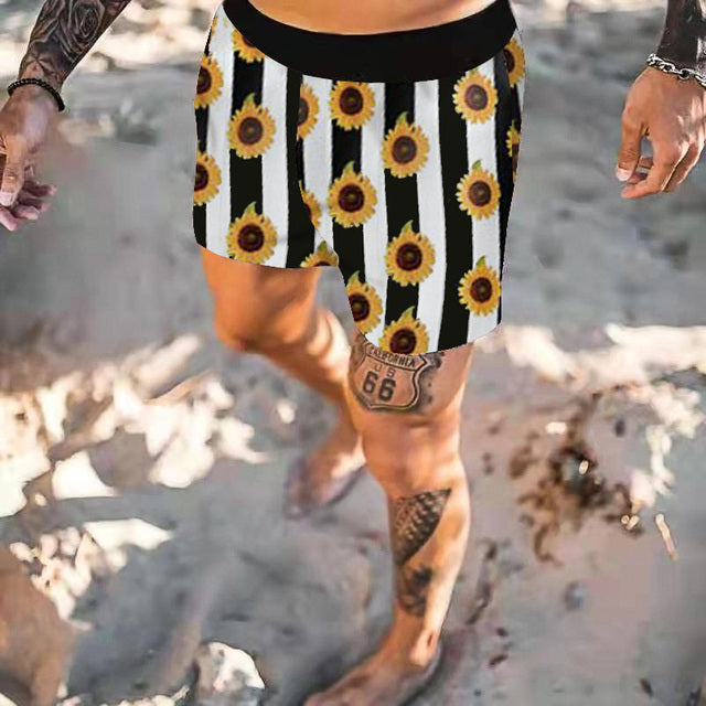 2021 New Mens Swim Shorts Quick Dry Summer Fashion Beach Trunks Shorts Hawaii Printing Fitness Mens Street Shorts 