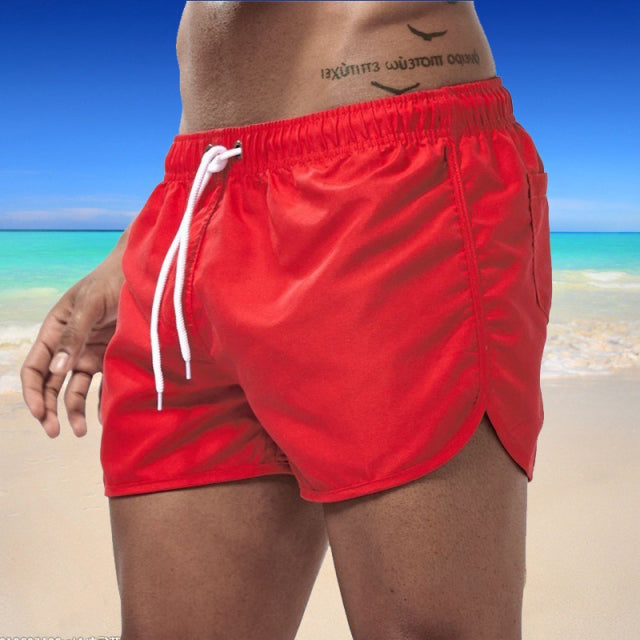 2022 Summer Men&#39;s Swimwear Shorts Brand Beachwear Sexy Swim Trunks Men Swimsuit Low Waist Breathable Beach Wear Surf